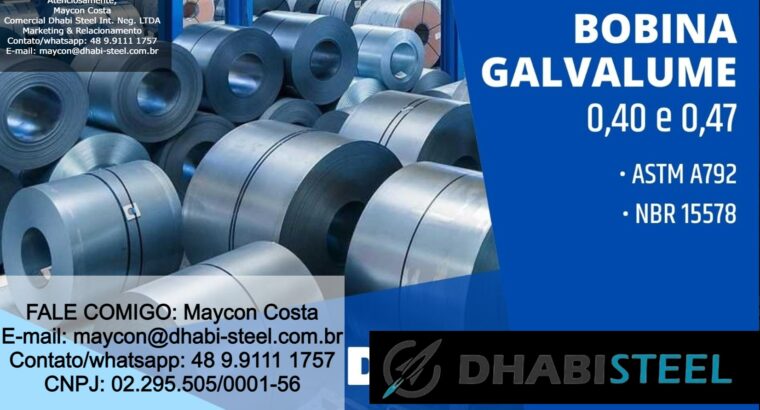 Galvalume AZM 120 0,40mm x 1200mm Importado com a Dhabi Steel